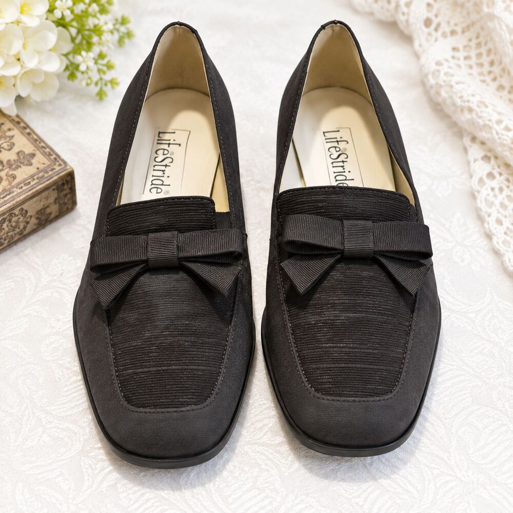 Details Brown Vegan Bow Trimmed Slip On Fabric Shoes Size 6.5 B